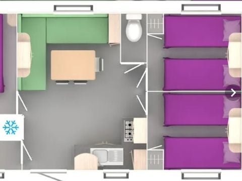 MOBILE HOME 6 people - Comfort 4 Rooms 6 People + TV