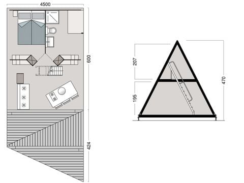 TENTE TOILE ET BOIS 4 personnes - Glamping Kentia