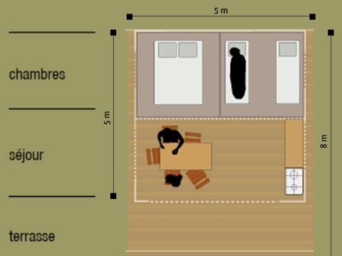 CANVAS AND WOOD TENT 4 people - Lodge Nature - Without sanitary facilities