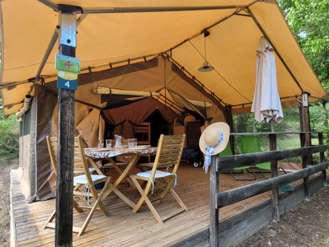 TENTE TOILE ET BOIS 4 personnes - Insolite - Tente Lodge 2 chambres - sans sanitaire -