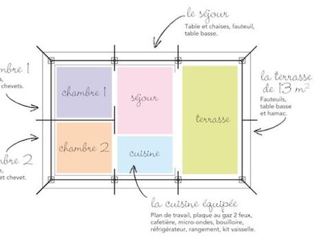 TENTE TOILE ET BOIS 5 personnes - NATURE CONFORT