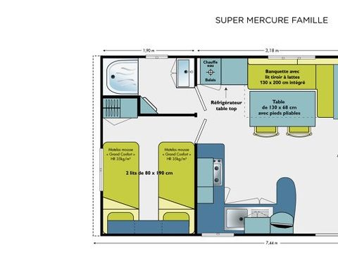 MOBILHOME 4 personnes - Loggia Classic 27m² - climatisation- TV - terrasse intégrée