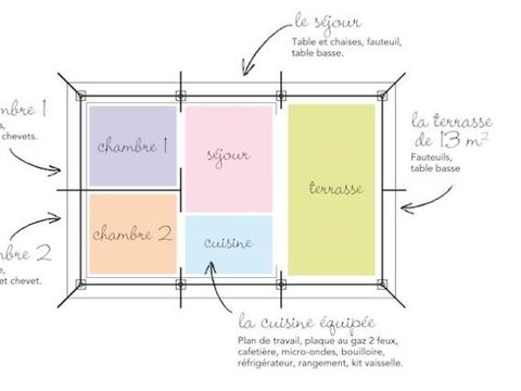 TENTE 5 personnes - Tente Ciela Nature - 2 chambres (sans sanitaire)