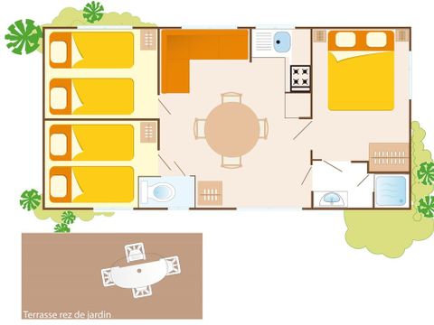 MOBILE HOME 6 people - Mobil-home | Classic XL | 3 Bedrooms | 6 Pers. | Single terrace | Air-con.