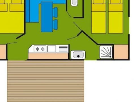 MOBILE HOME 4 people - Mobile-home | Comfort | 2 Bedrooms | 4 Pers. | Raised terrace | Air-con.