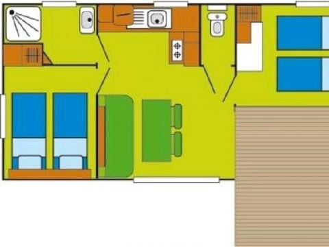 MOBILE HOME 5 people - Comfort | 2 Bedrooms | 5 Pers | Single terrace | Air conditioning