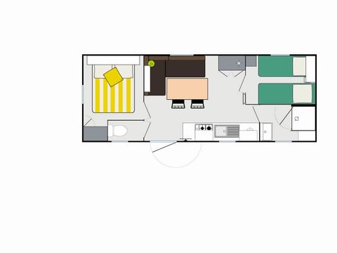 MOBILHOME 6 personnes - Mobil-home | Comfort XL | 2 Ch. | 4/6 Pers. | Terrasse Couverte | Clim. | TV