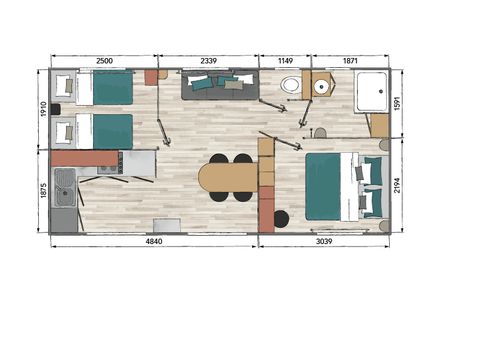 MOBILHOME 4 personnes - PLAYA 2CH, LUXE - S - Climatisé - 2 Chambres