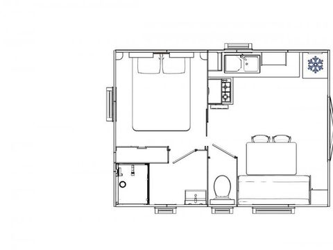 MOBILE HOME 2 people - PREMIUM COTTAGE 20m² (20m²)