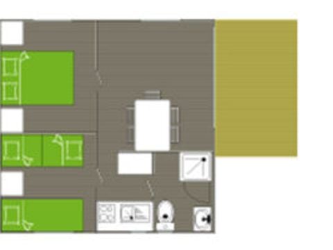 MOBILE HOME 4 people - 2-bedroom, 21 m² STANDARD MOBILE HOME WITHOUT AIR CONDITIONING