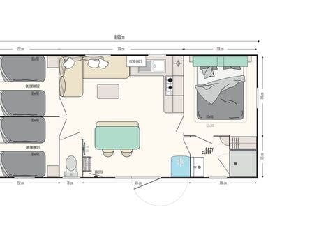 MOBILHOME 6 personnes - Maldive 30.50m2