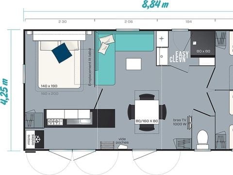 MOBILE HOME 6 people - Mobile-home | Comfort XL | 3 Bedrooms | 6 People | Covered Terrace | Air-conditioning | TV