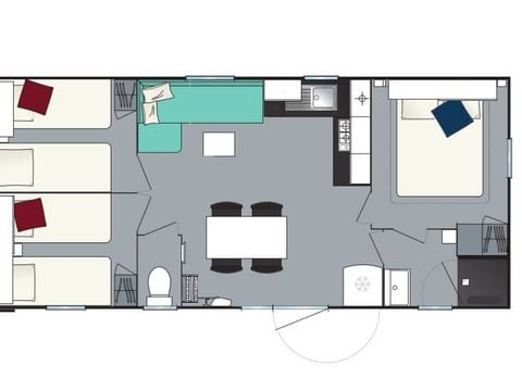 MOBILE HOME 6 people - Leisure 3 bedrooms - TV