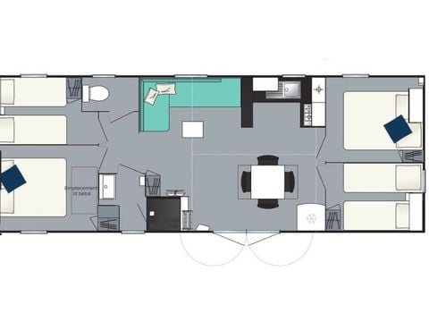 MOBILHOME 8 personnes - Confort+ 4 chambres 37m²