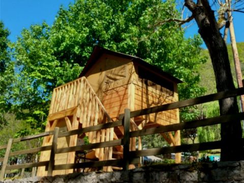 TENTE TOILE ET BOIS 2 personnes - Tente baroudeur sur pilotis