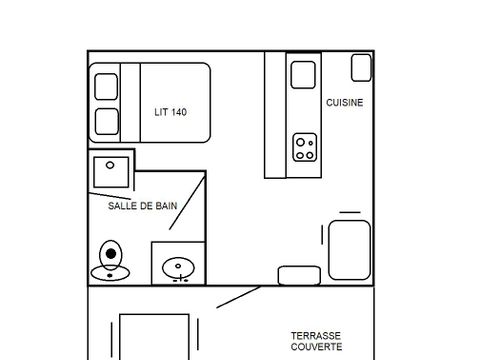 STUDIO 2 personnes - Studio Non classé 18m² CONFORT 1 chambre + terrasse semi-couverte