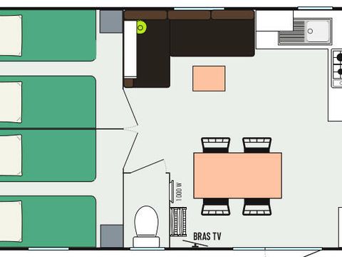 MOBILHOME 6 personnes - 4 Pièces + TV