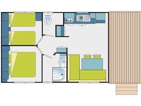 MOBILHOME 6 personnes - Evasion 6 personnes 2 chambres 28m²