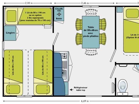 MOBILE HOME 5 people - Eco 2 Bedrooms 5 People