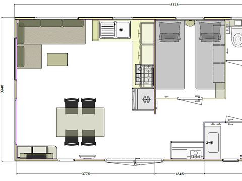 MOBILE HOME 4 people - Mobil-home Natura Panoramique 33m², 2 bedrooms, terrace, TV, LV