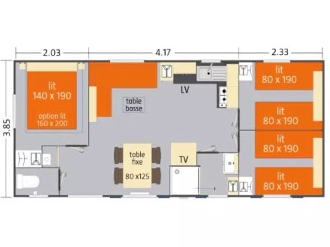 MOBILE HOME 6 people - Lodge Family 4 Rooms 6 People Air-conditioned