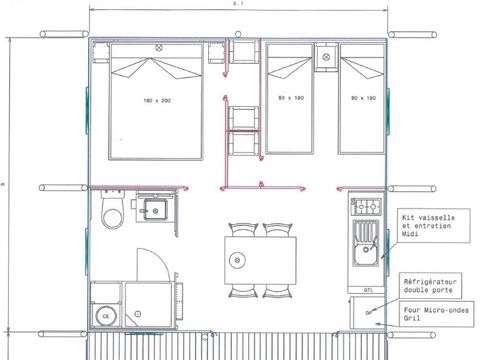 CANVAS AND WOOD TENT 4 people - Lodge tent 2 rooms 4 pers