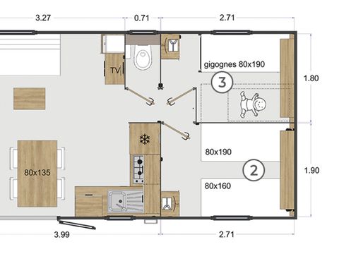 MOBILE HOME 6 people - 2023 Family 6 people Premium