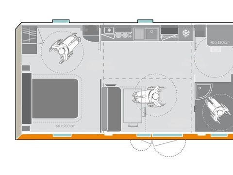 MOBILHOME 4 personnes - Cocoon+ 4 personnes 2 chambres 34m²  PMR 