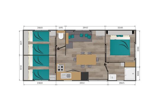 MOBILE HOME 8 people - COUSERANS with covered terrace