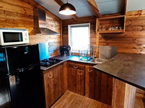 TENTE TOILE ET BOIS 5 personnes - Lodge Confort 3 Pièces 5 Personnes + TV