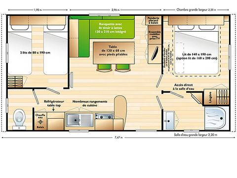 MOBILHOME 4 personnes - Confort 2 chambres