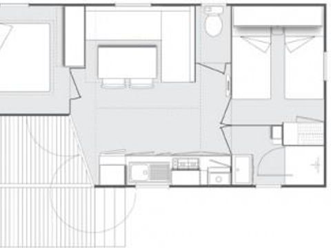 MOBILHOME 4 personnes - Mobil-home Créole 32 m² - 3 pièces - 2 chambres - Climatisation