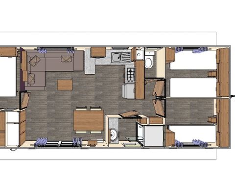 MOBILE HOME 6 people - 3-bedroom mobile home Gold (Elite 100)