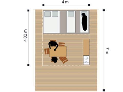 CANVAS AND WOOD TENT 4 people - LODGE NATURE - without sanitary facilities 20 m² (20 sqm)