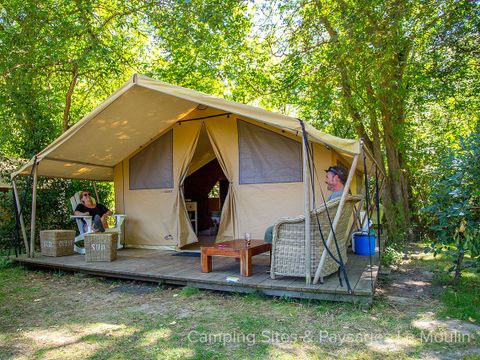 CANVAS AND WOOD TENT 4 people - LODGE NATURE - without sanitary facilities 20 m² (20 sqm)