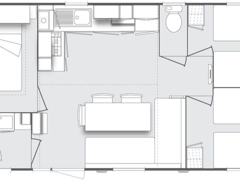 MOBILE HOME 6 people - 3 BEDROOM COMFORT mobile home 8.60m x 4m (34m²) + semi-covered terrace + air conditioning + television