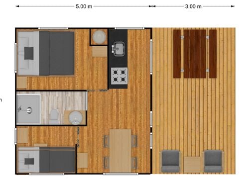 CANVAS AND WOOD TENT 4 people - WOODY Eco-Lodge 2 bedrooms