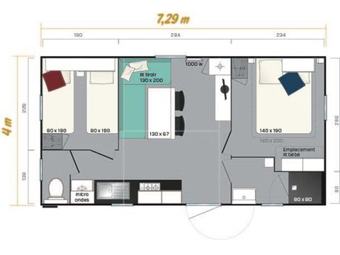 MOBILE HOME 5 people - 2 Bedroom Mobile Home