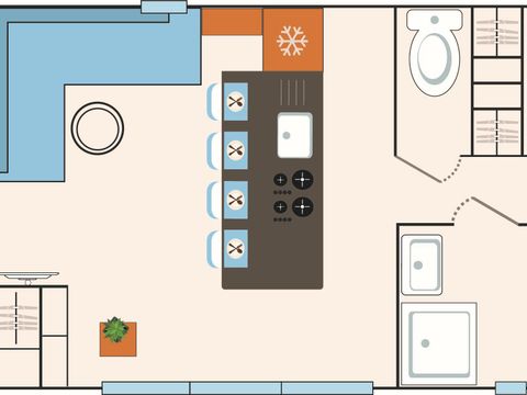 MOBILHOME 6 personnes - Lodge 2 à 6 pers. clim. Plancha