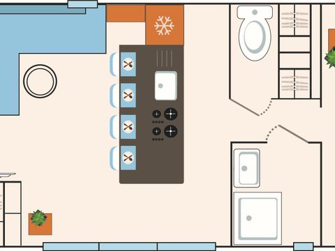 MOBILHOME 4 personnes - Lodge 2 à 4 pers. clim. Plancha