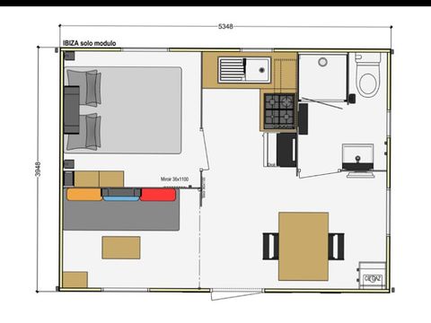 MOBILHOME 2 personnes - Mobil-home Confort 20m² - 1 chambre + terrasse intégrée