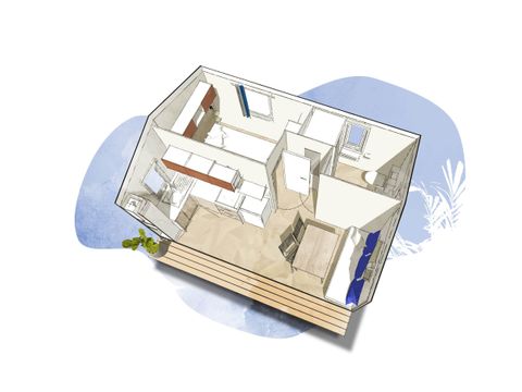 MOBILE HOME 2 people - NEW 2023// Mobil-Home Premium 20m² (1 bedroom) + TV + Covered terrace + LV