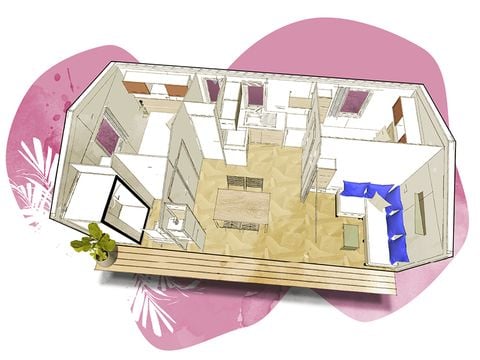 MOBILE HOME 4 people - NEW 2023// Mobil-Home Premium 27m² (2 bedrooms) + TV + LV + Covered terrace