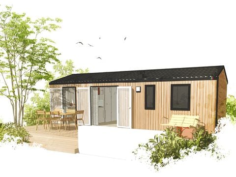 MOBILE HOME 6 people - NEW 2023// Mobile Home Premium 33m² 3 Bedrooms + Covered Terrace + TV + LV