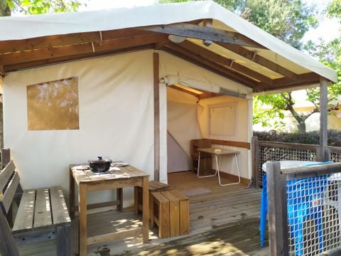 TENTE TOILE ET BOIS 4 personnes - Ecolodge (sans sanitaires)