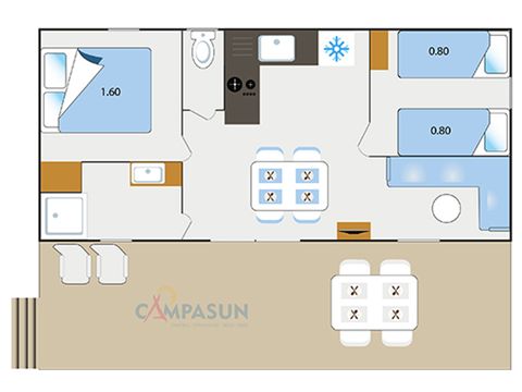 MOBILHOME 4 personnes - Mobil home Castellane - 30m² - 2 chambres + TV + A/C