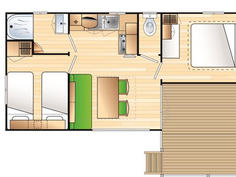 MOBILHOME 4 personnes - Standard 29 m² - sans climatisation