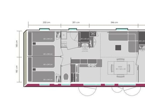 MOBILE HOME 6 people - Premium 38m² + TV + Air conditioning