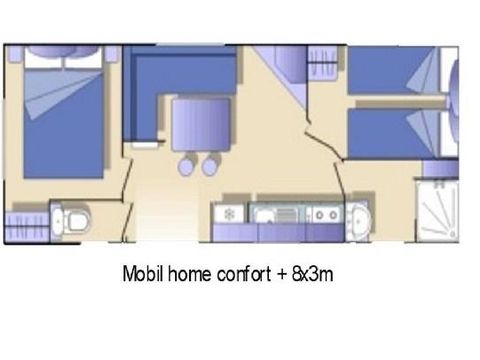 MOBILE HOME 4 people - Air-conditioned comfort - 2 bedrooms - 3 x 8m / Palm and Olive tree