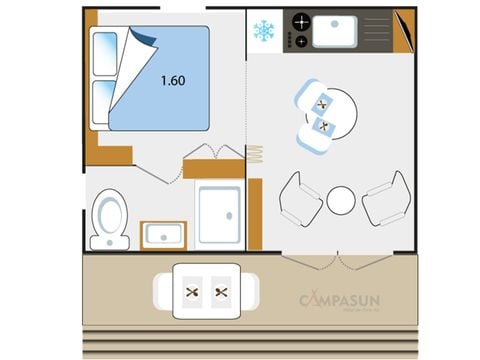 MOBILHOME 2 personnes - Key Westotel 2 pers. A/C + Kit draps et serviettes inclus